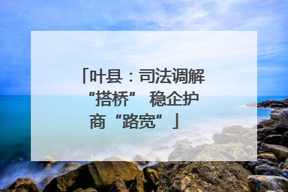 叶县：司法调解“搭桥” 稳企护商“路宽”