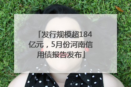 发行规模超184亿元，5月份河南信用债报告发布