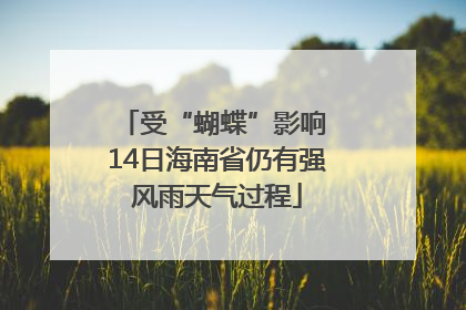 受“蝴蝶”影响 14日海南省仍有强风雨天气过程