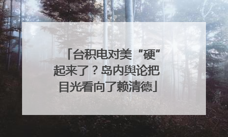台积电对美“硬”起来了？岛内舆论把目光看向了赖清德