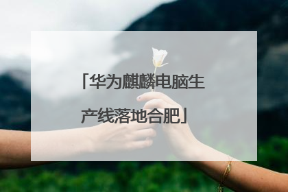 华为麒麟电脑生产线落地合肥
