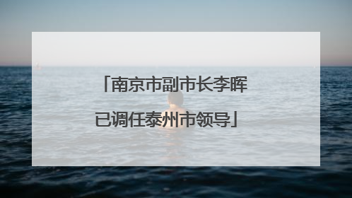 南京市副市长李晖已调任泰州市领导