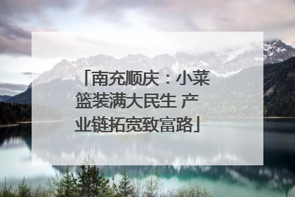 南充顺庆：小菜篮装满大民生 产业链拓宽致富路