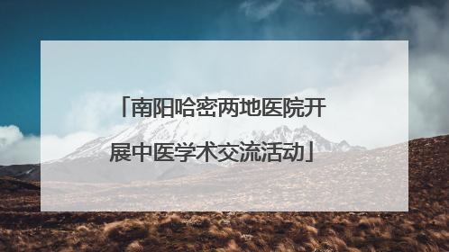 南阳哈密两地医院开展中医学术交流活动