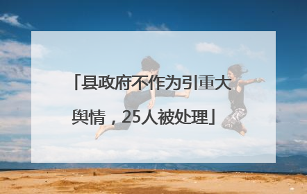 县政府不作为引重大舆情，25人被处理