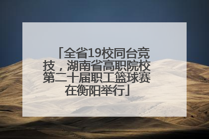 全省19校同台竞技，湖南省高职院校第二十届职工篮球赛在衡阳举行