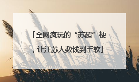 全网疯玩的“苏超”梗，让江苏人数钱到手软