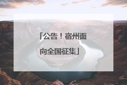 公告！宿州面向全国征集