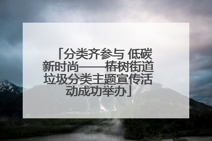 分类齐参与 低碳新时尚——椿树街道垃圾分类主题宣传活动成功举办