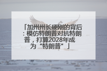 加州州长硬刚的背后：模仿特朗普对抗特朗普，打算2028年成为“特朗普”