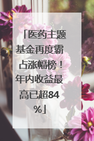 医药主题基金再度霸占涨幅榜！年内收益最高已超84%