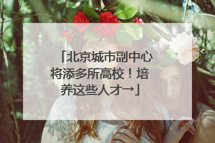 北京城市副中心将添多所高校！培养这些人才→