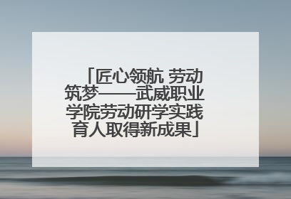 匠心领航 劳动筑梦——武威职业学院劳动研学实践育人取得新成果
