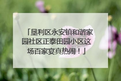 垦利区永安镇和谐家园社区正泰田园小区这场百家宴真热闹！