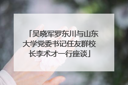 吴晓军罗东川与山东大学党委书记任友群校长李术才一行座谈