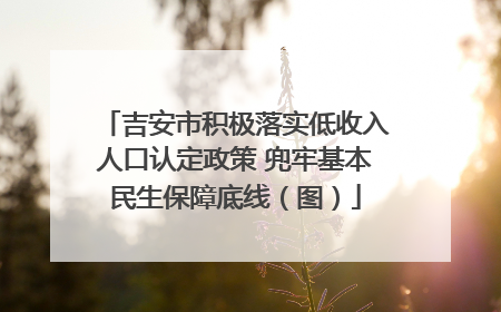 吉安市积极落实低收入人口认定政策 兜牢基本民生保障底线（图）