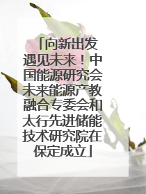 向新出发 遇见未来！中国能源研究会未来能源产教融合专委会和太行先进储能技术研究院在保定成立