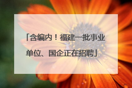 含编内！福建一批事业单位、国企正在招聘