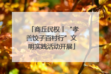 商丘民权丨“孝善饺子百村行”文明实践活动开展