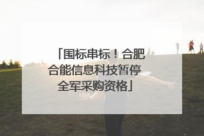 围标串标！合肥合能信息科技暂停全军采购资格