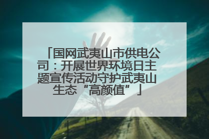 国网武夷山市供电公司：开展世界环境日主题宣传活动守护武夷山生态“高颜值”