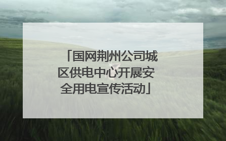 国网荆州公司城区供电中心开展安全用电宣传活动