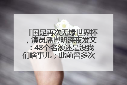 国足再次无缘世界杯，演员潘粤明深夜发文：48个名额还是没我们啥事儿；此前曾多次为国足发声