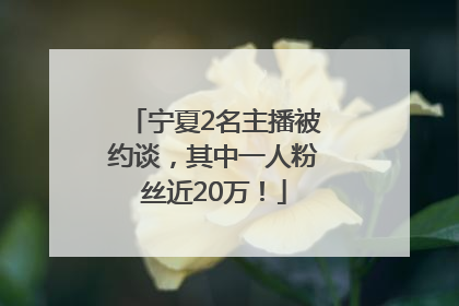宁夏2名主播被约谈，其中一人粉丝近20万！