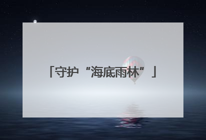 守护“海底雨林”