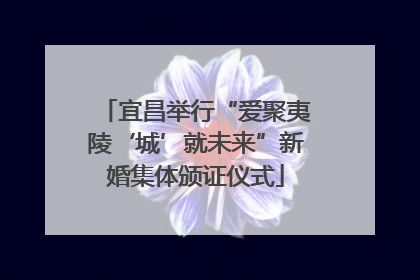 宜昌举行“爱聚夷陵‘城’就未来”新婚集体颁证仪式