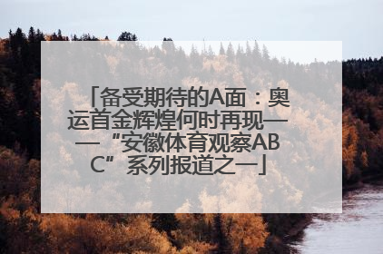 备受期待的A面：奥运首金辉煌何时再现——“安徽体育观察ABC”系列报道之一