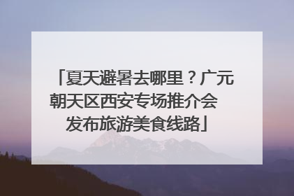 夏天避暑去哪里？广元朝天区西安专场推介会 发布旅游美食线路