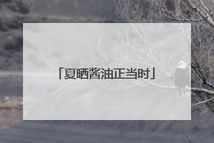 夏晒酱油正当时