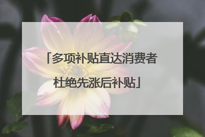 多项补贴直达消费者 杜绝先涨后补贴