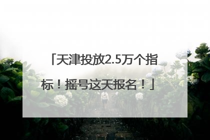 天津投放2.5万个指标！摇号这天报名！