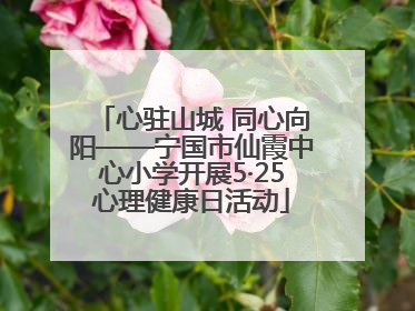 心驻山城 同心向阳——宁国市仙霞中心小学开展5·25心理健康日活动