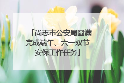 尚志市公安局圆满完成端午、六一双节安保工作任务