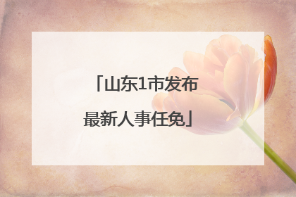 山东1市发布最新人事任免
