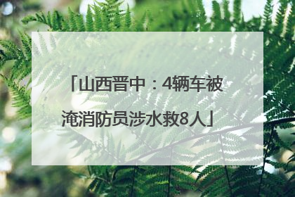 山西晋中：4辆车被淹消防员涉水救8人