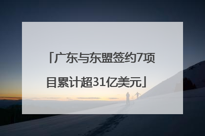广东与东盟签约7项目累计超31亿美元