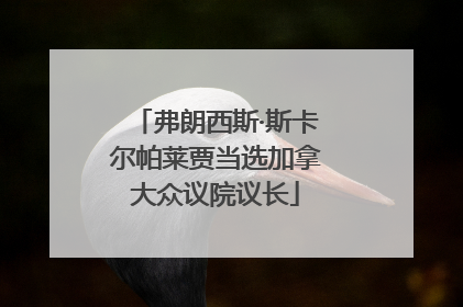 弗朗西斯·斯卡尔帕莱贾当选加拿大众议院议长