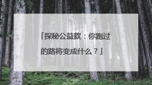 探秘公益款：你跑过的路将变成什么？