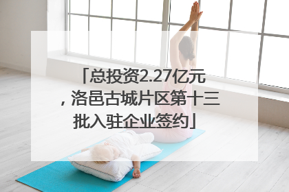 总投资2.27亿元，洛邑古城片区第十三批入驻企业签约
