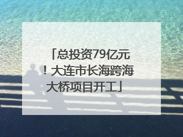 总投资79亿元！大连市长海跨海大桥项目开工