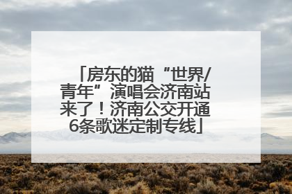 房东的猫“世界/青年”演唱会济南站来了！济南公交开通6条歌迷定制专线