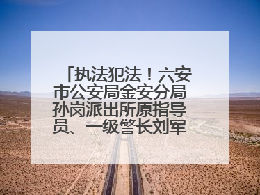 执法犯法！六安市公安局金安分局孙岗派出所原指导员、一级警长刘军被“双开”