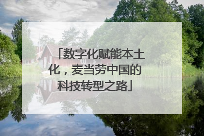数字化赋能本土化，麦当劳中国的科技转型之路