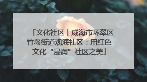 文化社区丨威海市环翠区竹岛街道观海社区：用红色文化“浸润”社区之美
