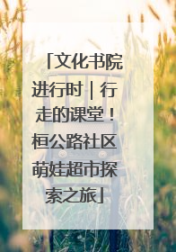 文化书院进行时｜行走的课堂！桓公路社区萌娃超市探索之旅