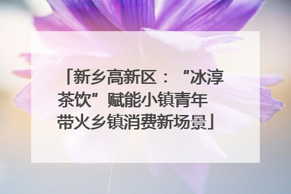 新乡高新区：“冰淳茶饮”赋能小镇青年 带火乡镇消费新场景